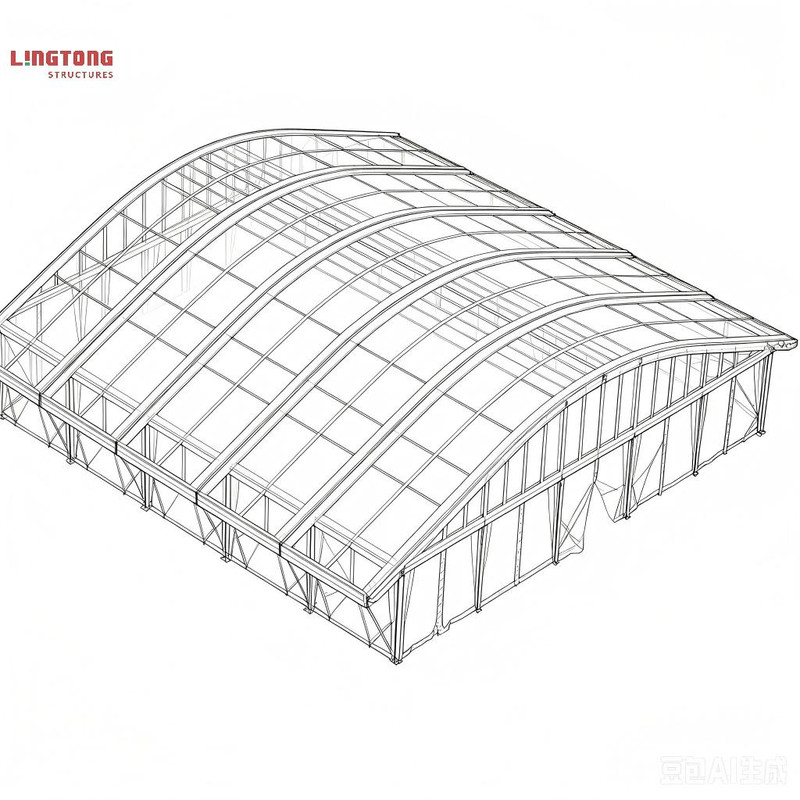 Lingtong Tent curved roof aircraft hangar tent for modern aviation facility applications