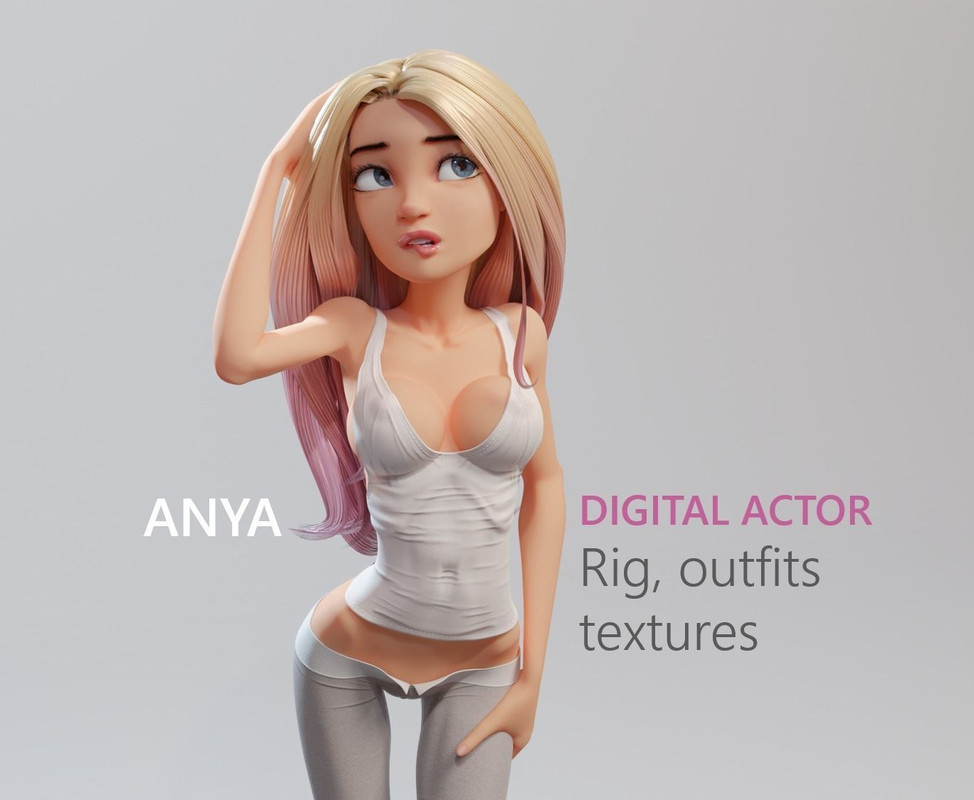 anya stylized digital actor 3d model 7daabf4b21