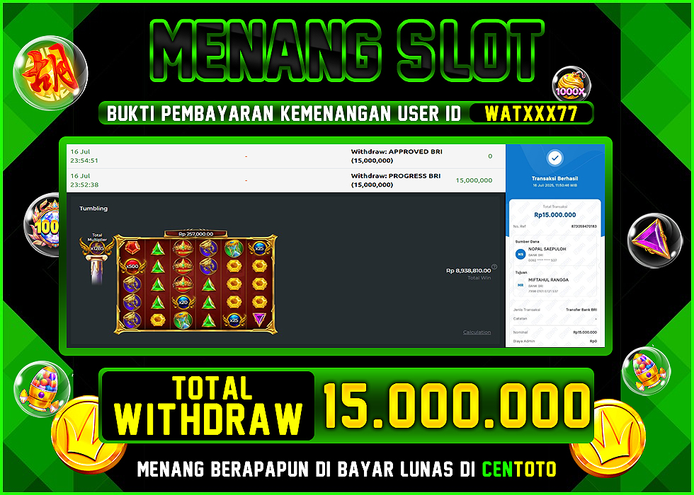 BUKTI JACKPOT LUNAS CENTOTO