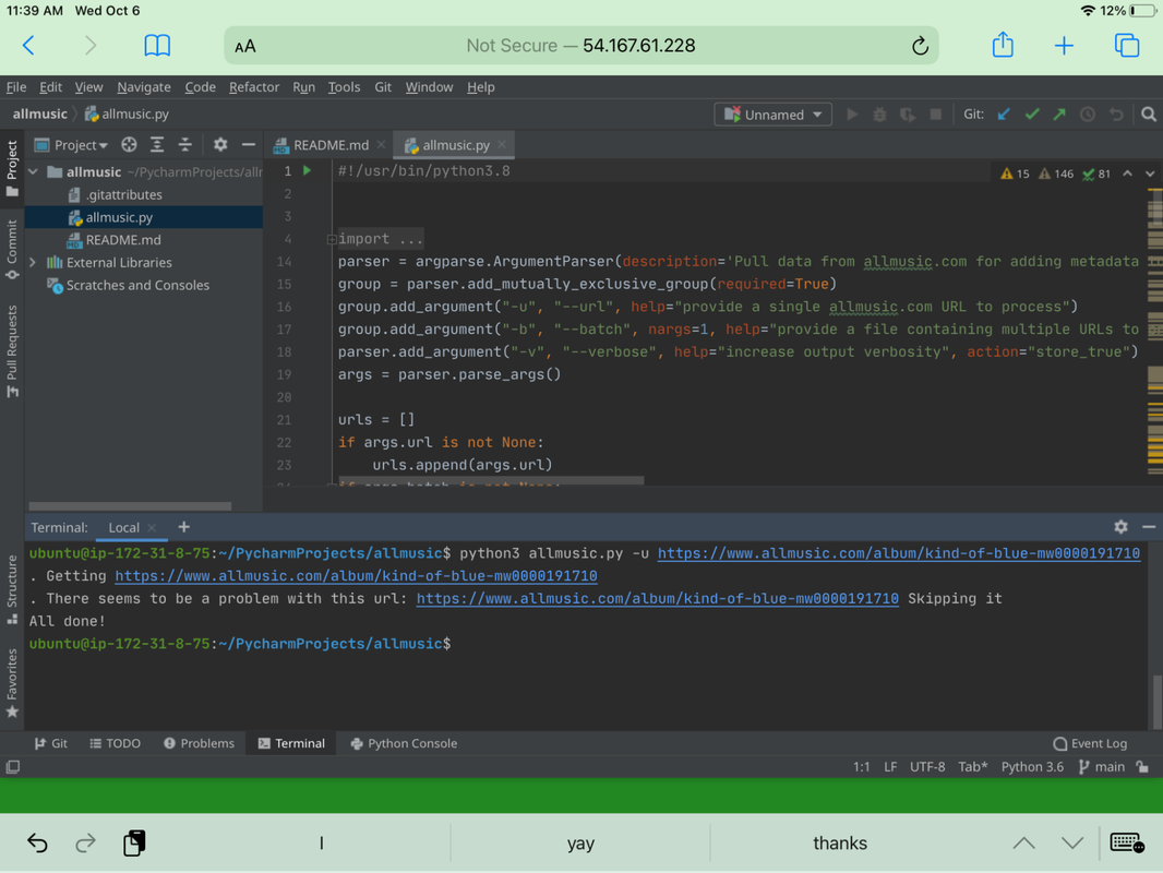Cloud-Based IDE for Composing Code On An iPad