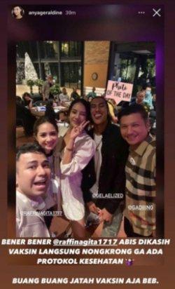 Potret Raffi Ahmad dalam sebuah pesta setelah divaksin