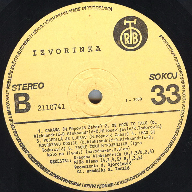 Izvorinka Milosevic 1981 sB