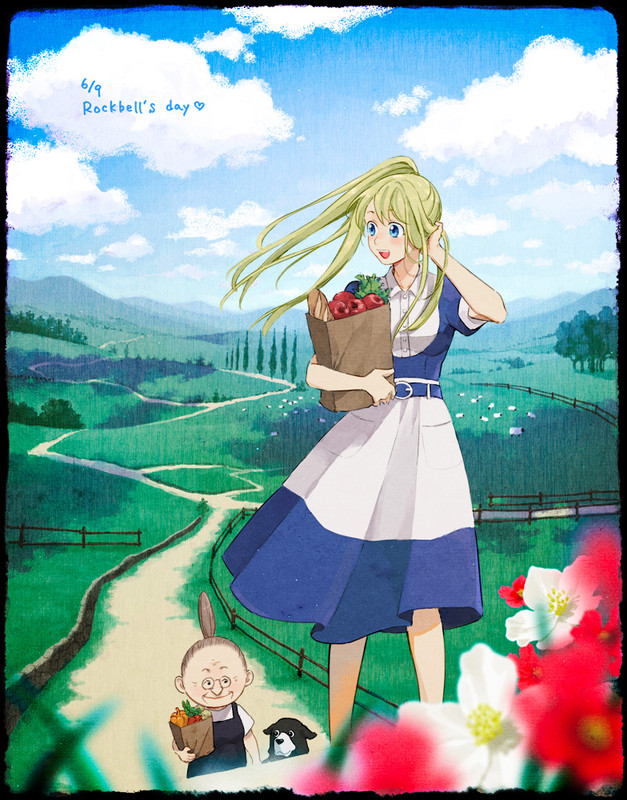 den-pinako-rockbell-and-winry-rockbell-fullmetal-alchemist-dra