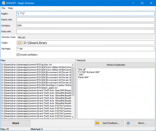 VovSoft RegEx Extractor 1.1