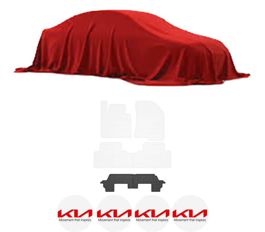 Set covorase presuri KIA CARENS IV Van (A4) din 2015-2016, auto, din cauciuc thermoplastic, 4 Stickere auto cu KIA