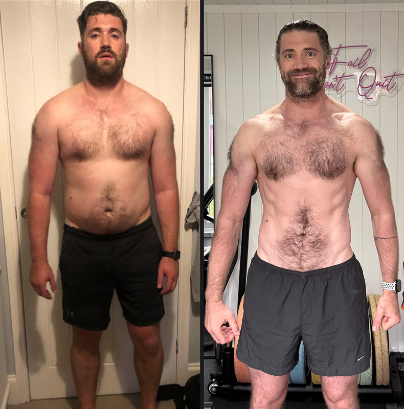 FERG Method client, before and after six months on the programme