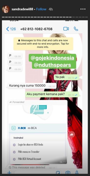 Bukti chat dari oknum driver ojek online