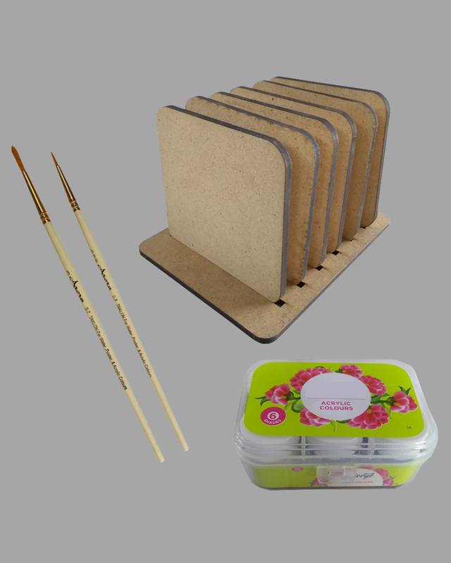 Pop Art on Square Tea Coasters with Stand DIY Kit