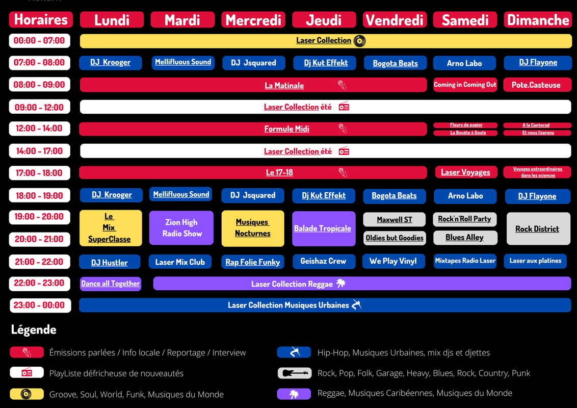 Grille des programmes été 2024