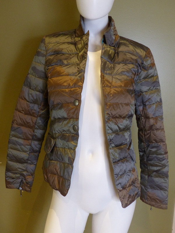 MY ANORAK DOWN BLAZER JACKET ANT. SILVER CAMO WOMENS XS