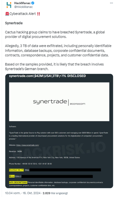 Cyber-Attac on Synertrade