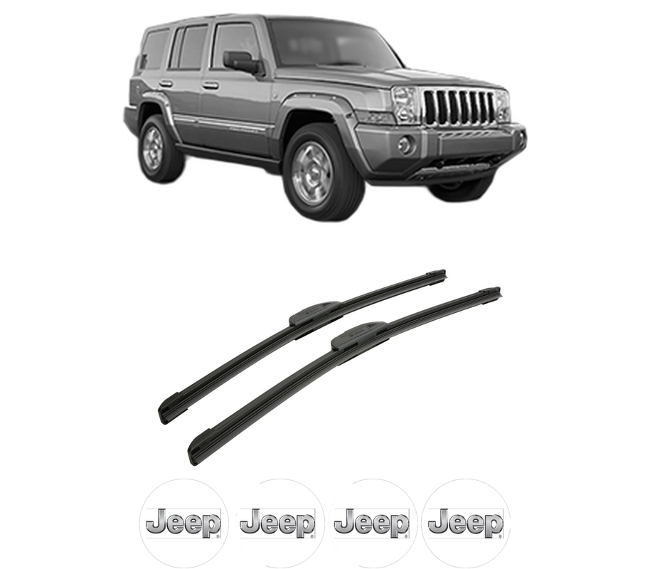 Set stergatoare auto JEEP COMMANDER (XK, XH) din 2005-2010, pentru parbriz auto, 2 bucati, Bosch Aerotwin Retrofit, din cauciuc siliconat rezistent, 4 Stickere Auto JEEP