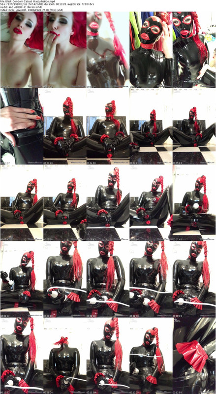 Black Condom Catsuit Masturbation_s