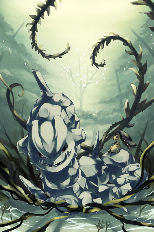 mawile-and-steelix-pokemon-drawn-by-ibui