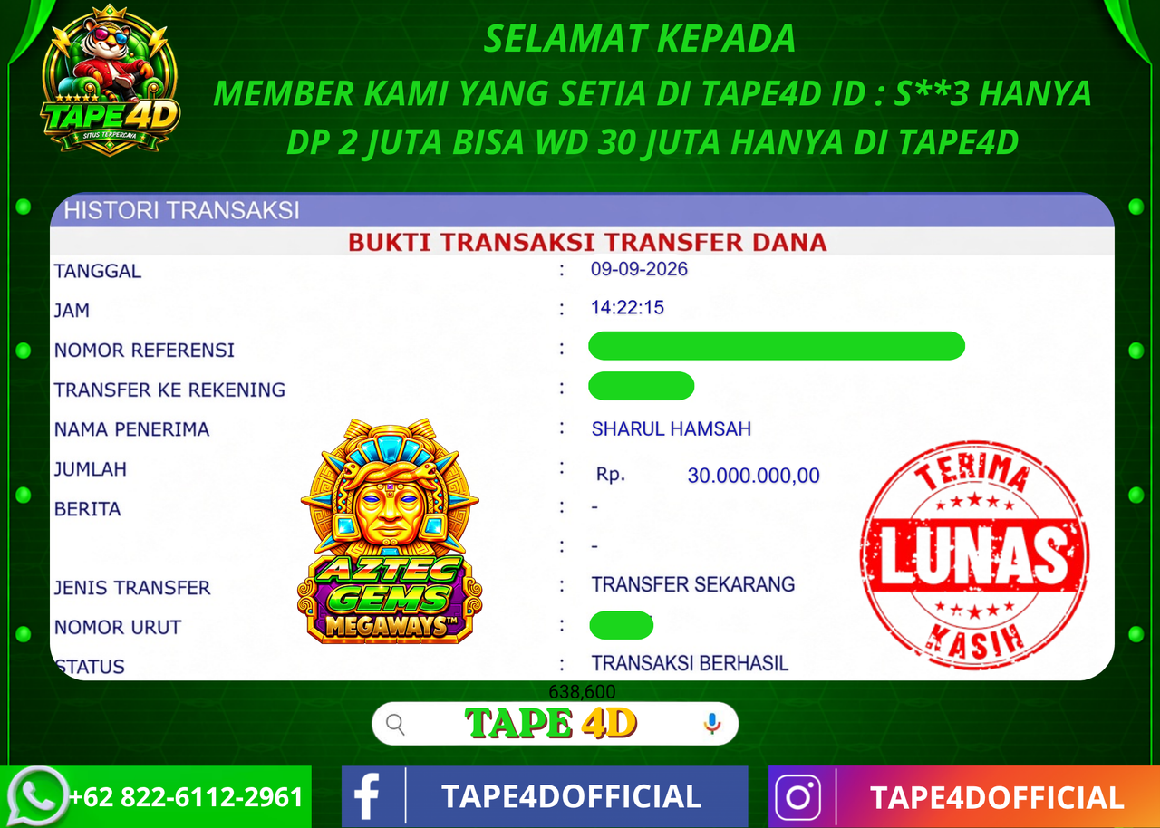 TAPE4D ASTEC GEMS MEGAWAYS PRAGMATIC PLAY 30.000.000-LUNAS