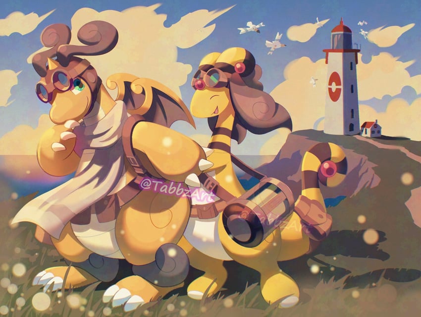 dragonite-wingull-and-ampharos-pokemon-d