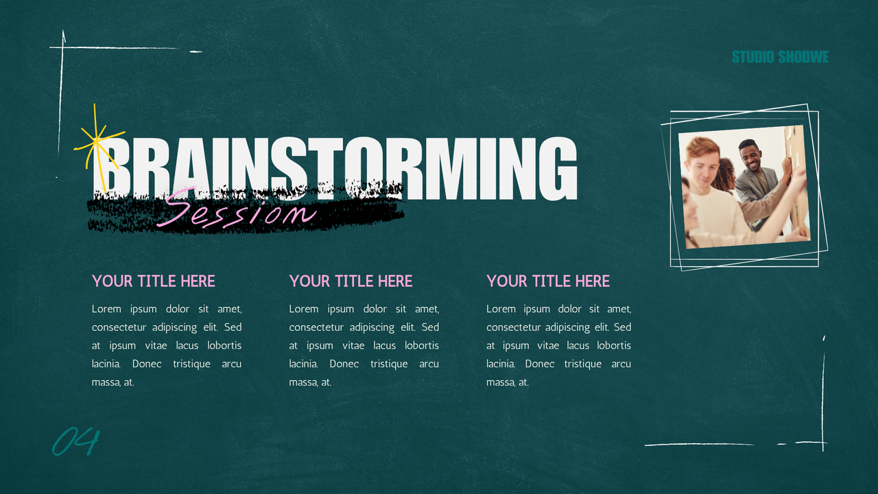 Green Pink Chalkboard Brainstorm Presentation