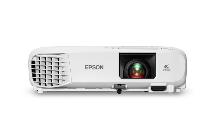 Proyector Epson PowerLite E20 de diseño robusto y profesional.