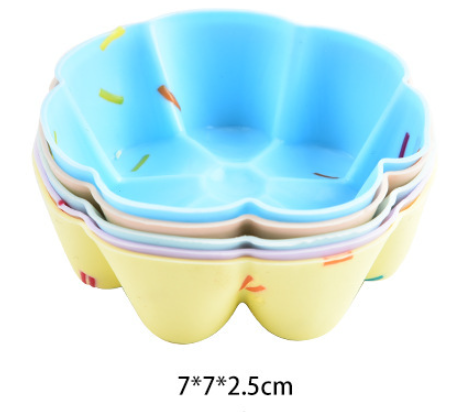 Style 8 Silicone Mini Cake Molds (30 Pack) - For Cupcakes, Desserts (7x7x2.5cm)