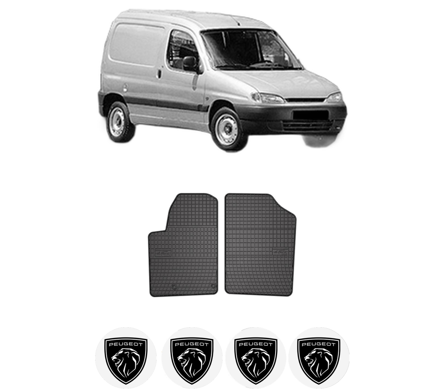 Set covorase presuri PEUGEOT PARTNER Box Body/MPV (5_, G_) din 1996-2015, auto, din cauciuc thermoplastic, 4 Stickere auto cu PEUGEOT