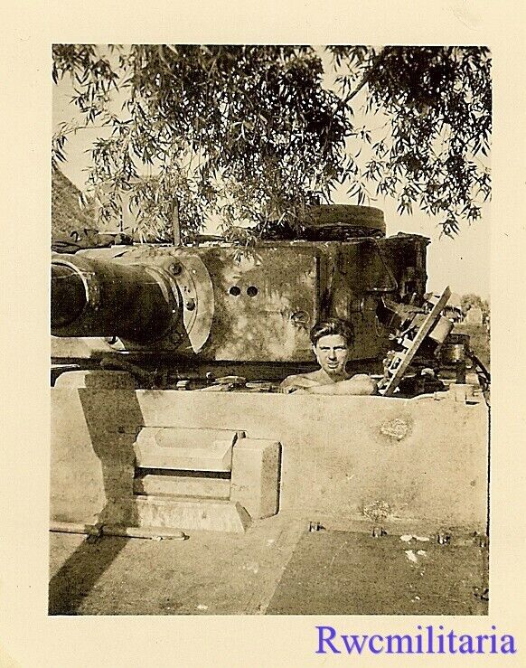 RARE! German Panzerman in Driver's Hatch of TIGER I Heavy Panzer Tank!!! (3)