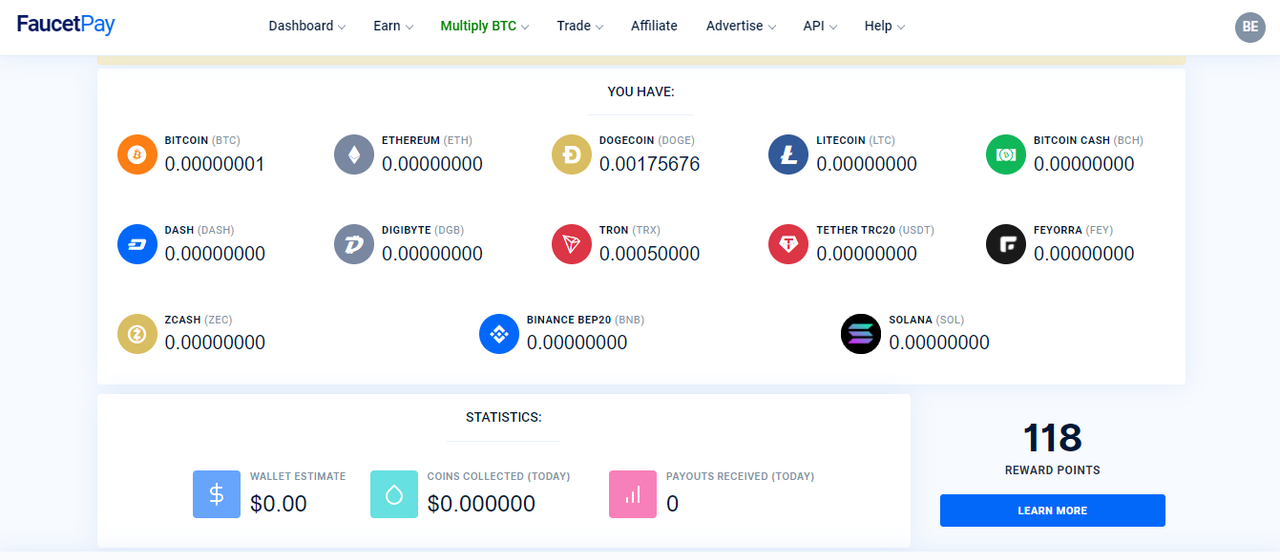 FaucetPay Dashboard - FaucetPay Review