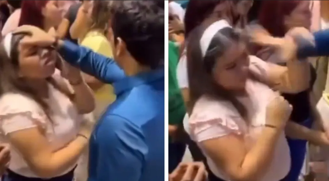 ¿Se le metió el chamuco? Mujer se agarra a golpes con su pastor en pleno rezo