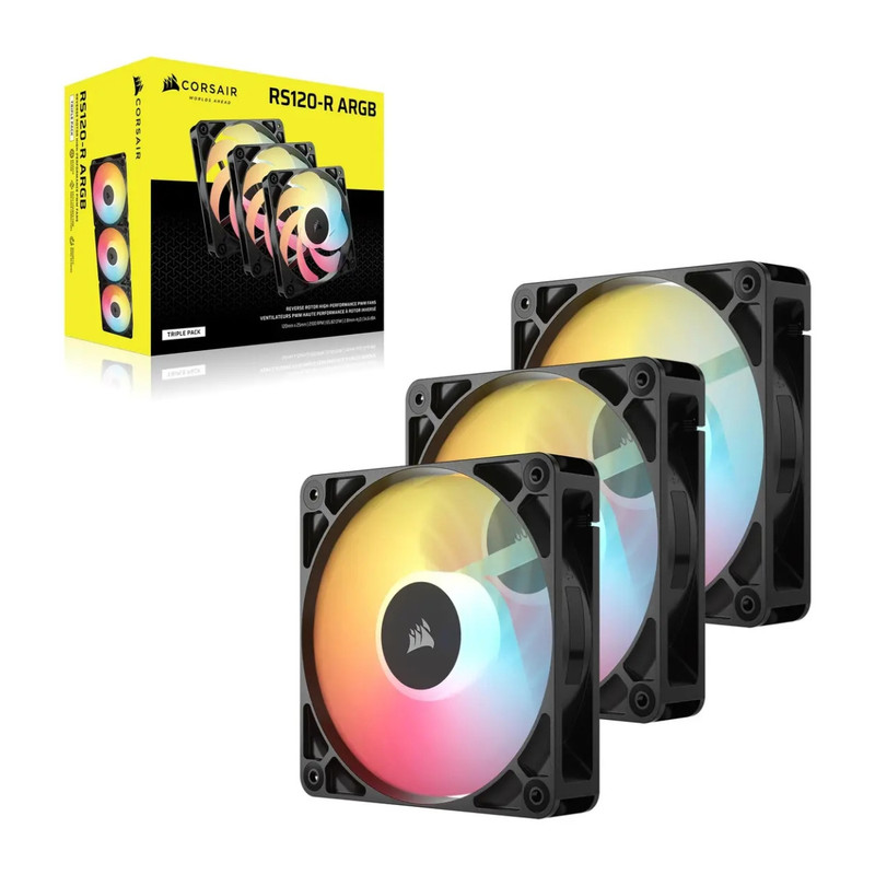 Kit X3 Cooler Corsair Rs120-r 120 Mm ARGB Negro