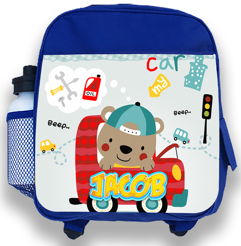 Personalised Kids Backpack Any Name Dinosaur Boys Childrens Back To School Bag 1