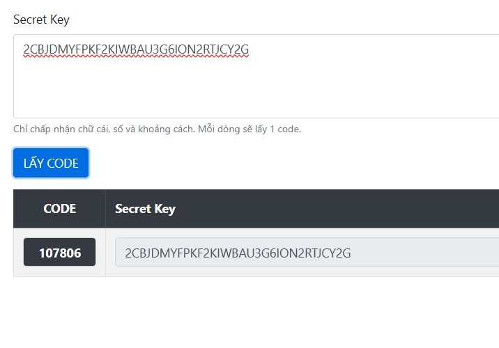 Truy cập trang 2FA