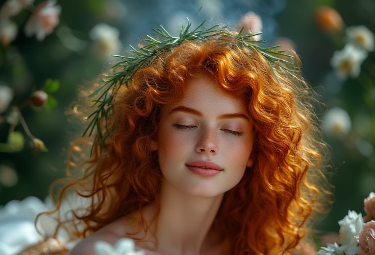 Garden wedding wom dreaming Redhair 0 17