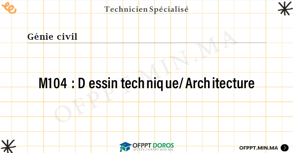 Sommaire détaillé du cours Dessin technique/Architecture M104 OFPPT - Structure du module