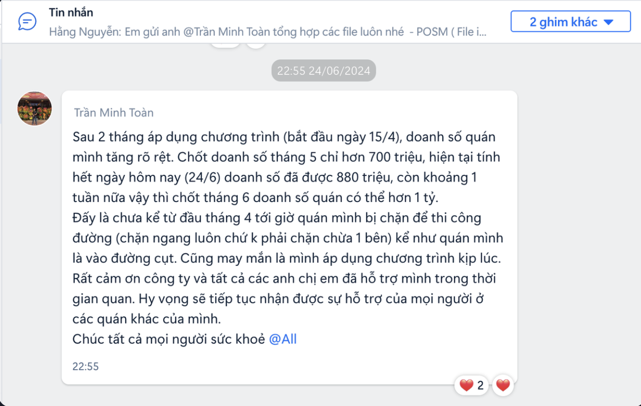 Chia sẻ kết quả doanh thu của anh Toàn Mỳ Cay Seoul