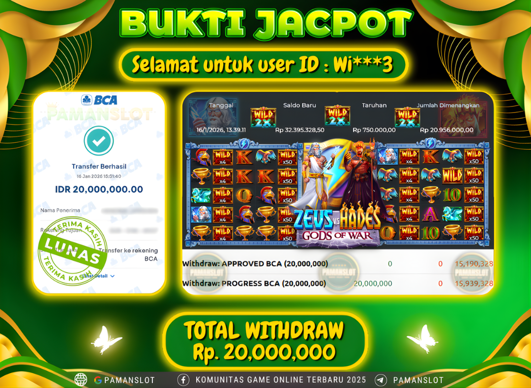 PAMANSLOT JACKPOT Game PP - Zeus Vs Hades Gods Of War Rp.20,000,000- LUNAS