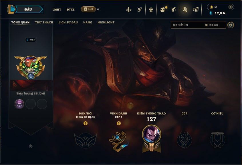 Acc LMHT # - Không Khung