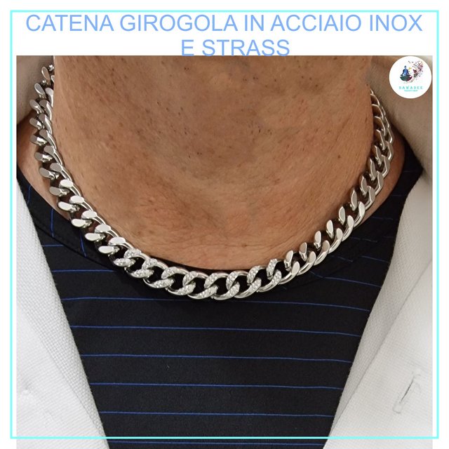Juice Box Collana in acciaio inox Unisex Choker Hiphop Catena Collane