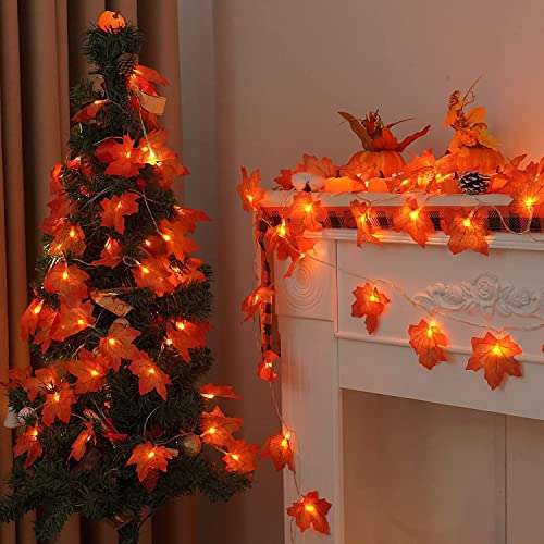 Amazon Luces de hojas de arce otoño, 3 metros,20 luces LED- envío prime