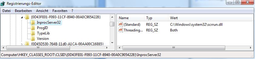 Microsoft Scripting Runtime     InprocServer32