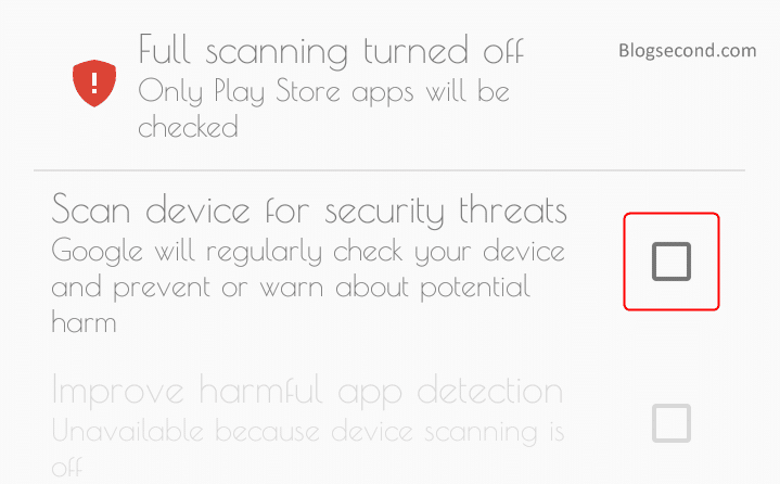 Menonaktifkan Play Protect di Android