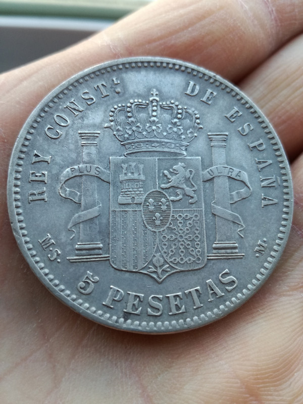 5 pesetas 1891. Alfonso XIII. MS M . Duro sevillano no coincidente IMG-20190607-200918