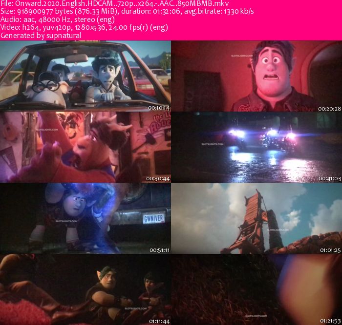 Onward (2020) English HDCAM 720p x264 - AAC 850MB[MB]
