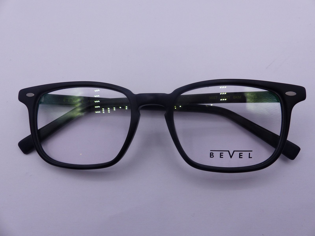 BEVEL 3697 TATI BLACK MATTE MENS EYEGLASSES FRAMES SIZE 52-19