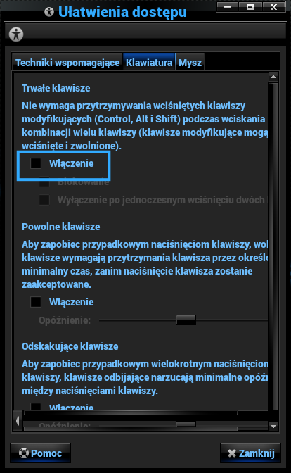 Ułatwienia dostępu