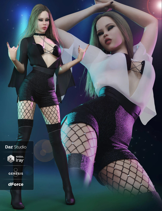 Night Party Outfit for Genesis 8 and 8.1 Females
