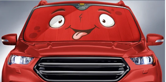 See Girls Cartoon Eyes Car Sun Shade