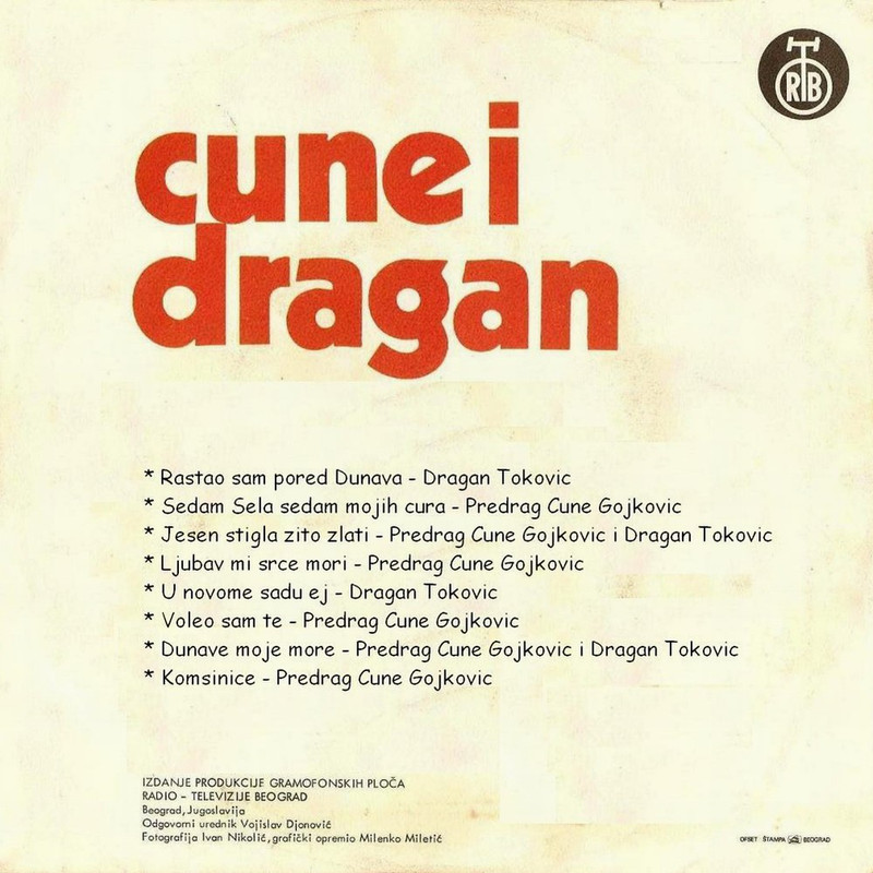 Predrag Cune Gojkovic & Dragan Tokovic - 1980 - U Novom Sadu ej - zadnja