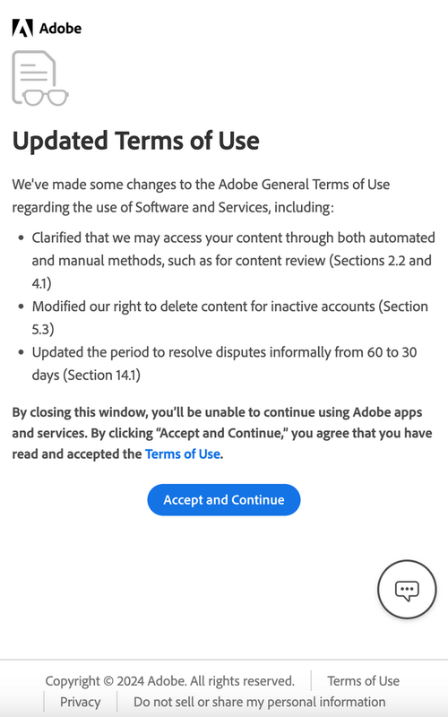Adobe-Nutzungsbedingungen