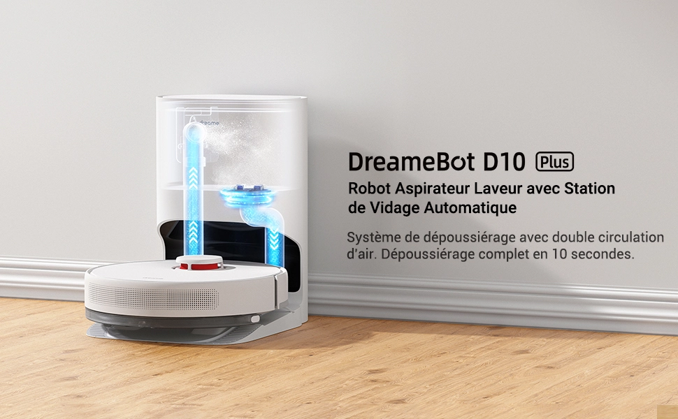 Station De Charge Pour Aspirateur Robot Dreame L10Pro/D10 Plus/D9 Plus - Base De Recharge Noire