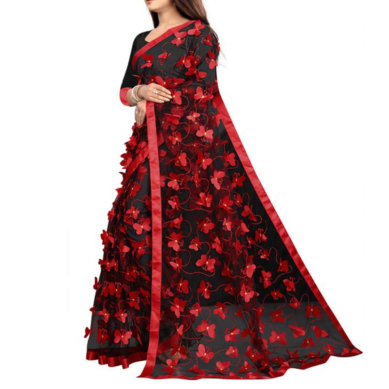 Sarí de mariposa para mujer con pieza de blusa elegante diseñador sari para ropa étnica - Imagen 28 de 48