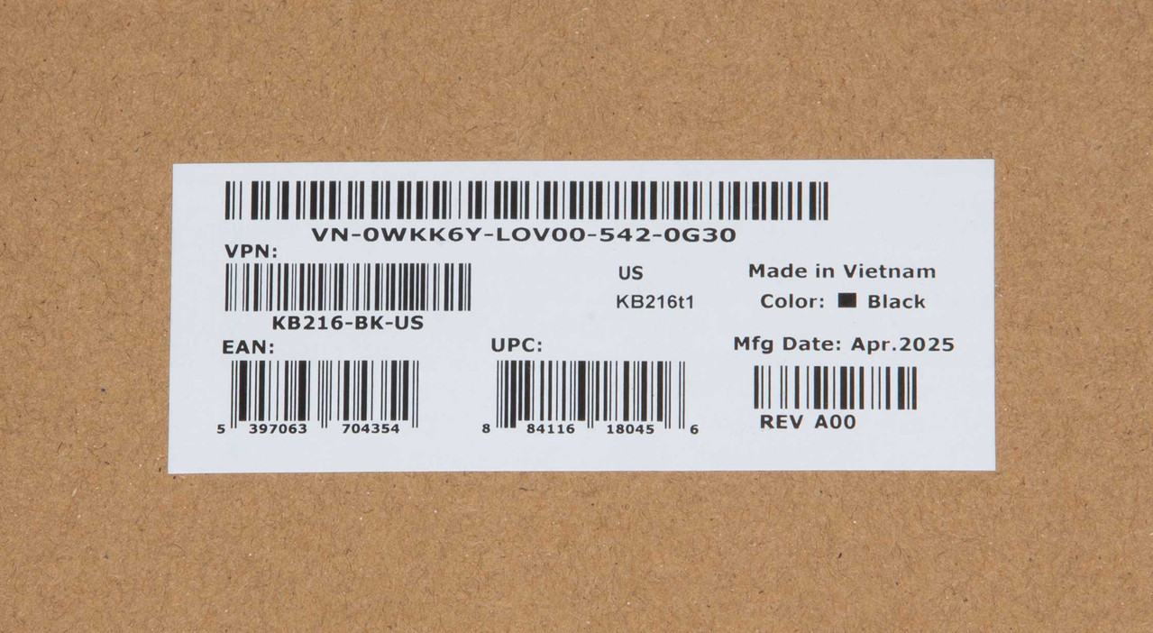 Dell KB216 Name Tag